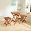 Table d'appoint de patio pliante en bois pour l'extérieur, petite table de bout de plage pliable pour le jardin