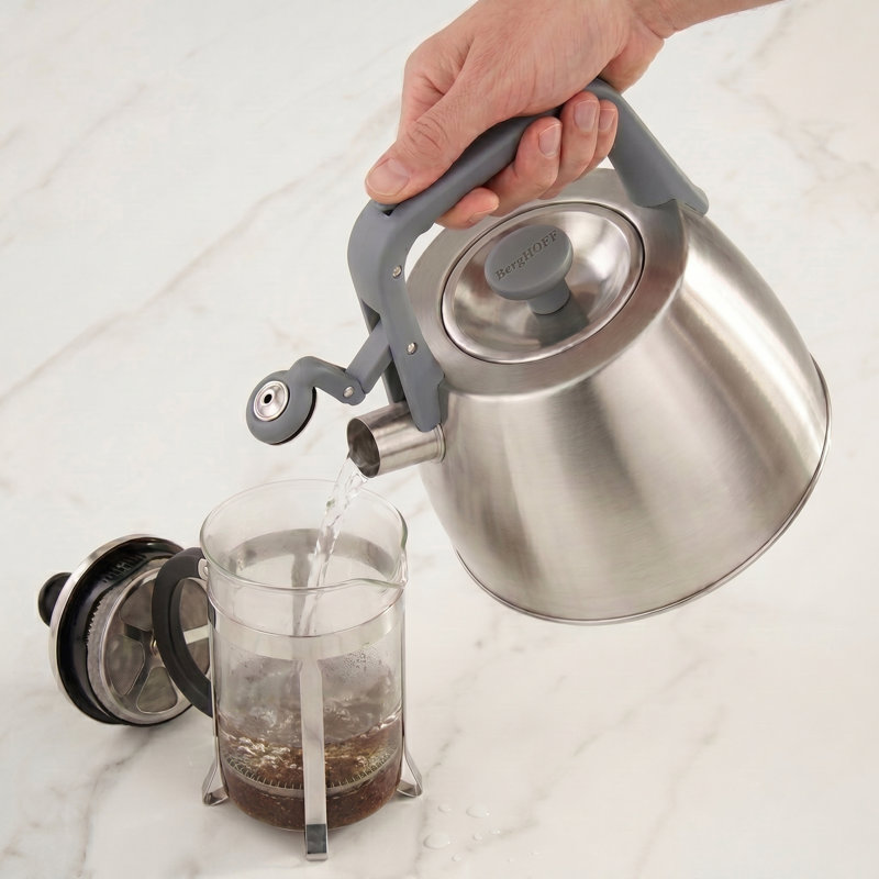 BergHOFF Leo Anthracite Stainless Steel 2.3qt. Whistling Kettle
