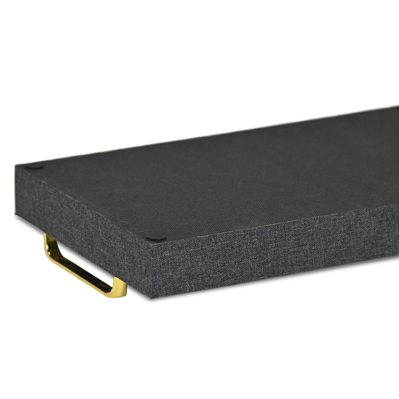Gullickson 16" Linen Handmade Serving Tray With Handles, Dark Gray