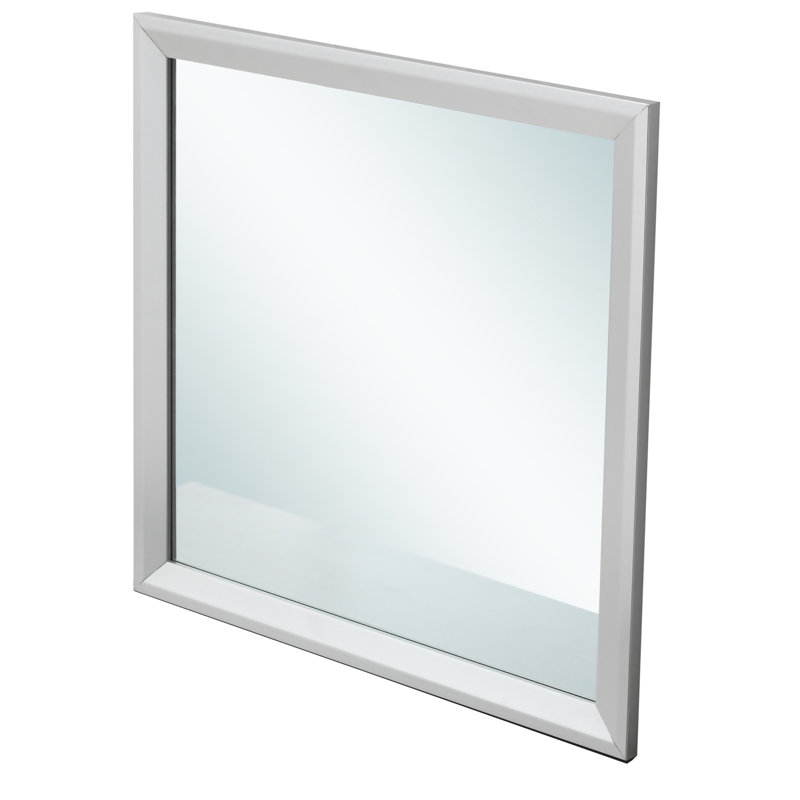 Riverside Solid And Engineered Wood Rectangle Wall Mirror, Silver/Champagne