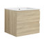 Meuble-lavabo mural 24 po avec lavabo en céramique, 2 tiroirs à fermeture en douceur 24 po-236533668-236533671