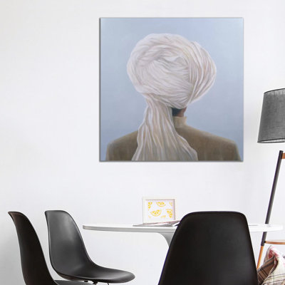 White Turban 1 Piece Wrapped Canvas Painting