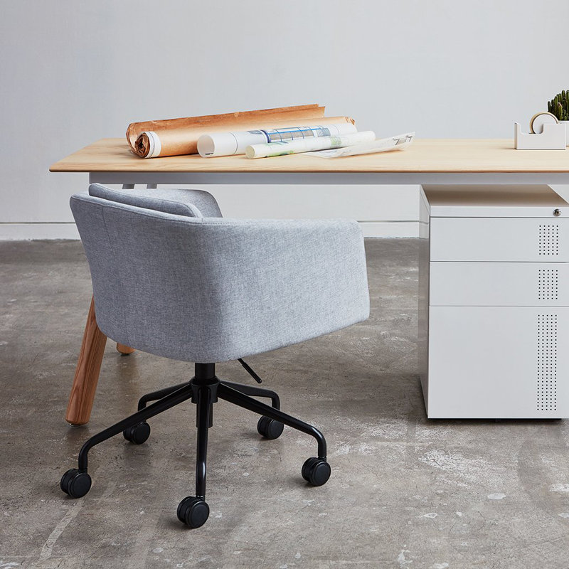 Radius Chair, Bayview Silver Performance Twill