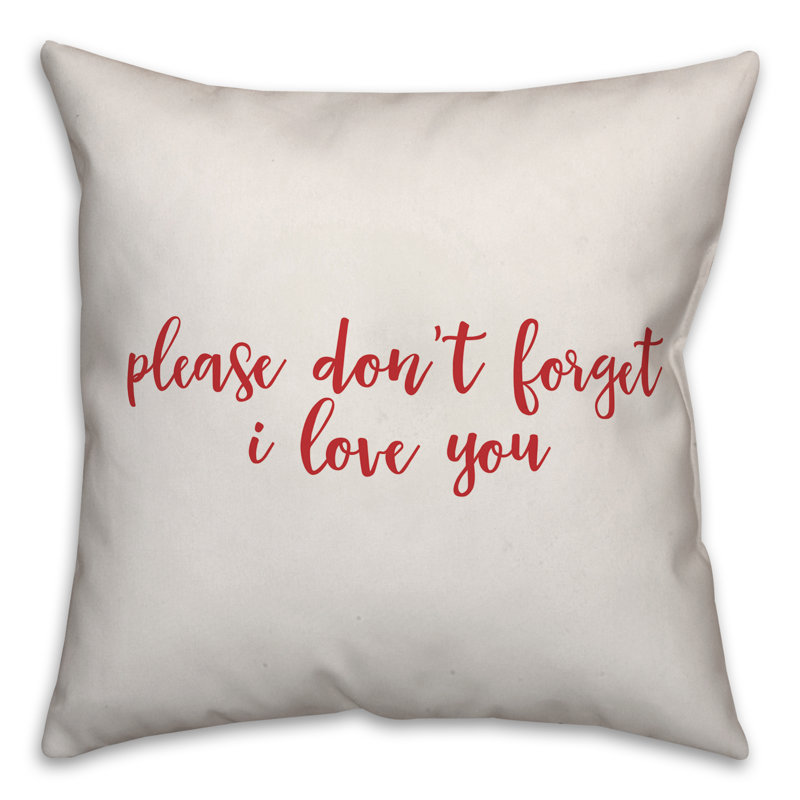  Coussin décoratif "Veuillez ne pas oublier" I Love You, Blanc / rouge, Housse de coussin