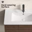 Vasque de salle de bain en céramique 24 "avec trop-plein - Meuble-lavabo blanc brillant | Idée de cadeau