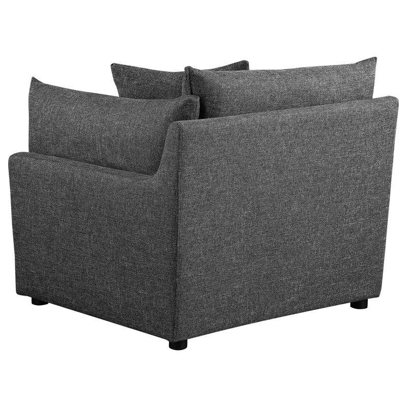 Fauteuil LAF rembourré Gid Barely Black, Accoudoirs faisant face vers la droite