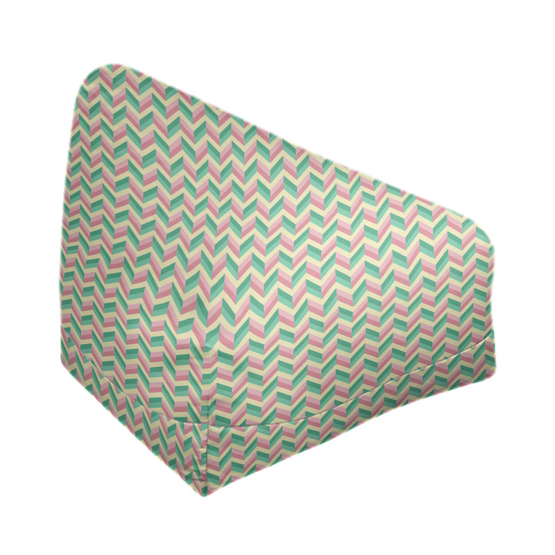 Petite chaise à sacs à billes & Leffel, H 120 po x L 31 po x P 60 po, Vert et rose, Rembourrage poly