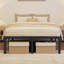 38cm H Black Metal Bed Frame With Non-slip Design, Steel Slat Support-691931848