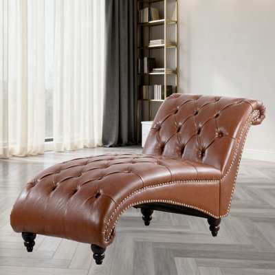 Tufted Armless PU Leather Chaise Lounge by Darby Home Co