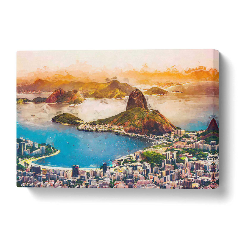 Skyline Of Rio De Janeiro In Brazil In Abstract - No Frame - Wrapped Canvas, 40 cm H x 60 cm W