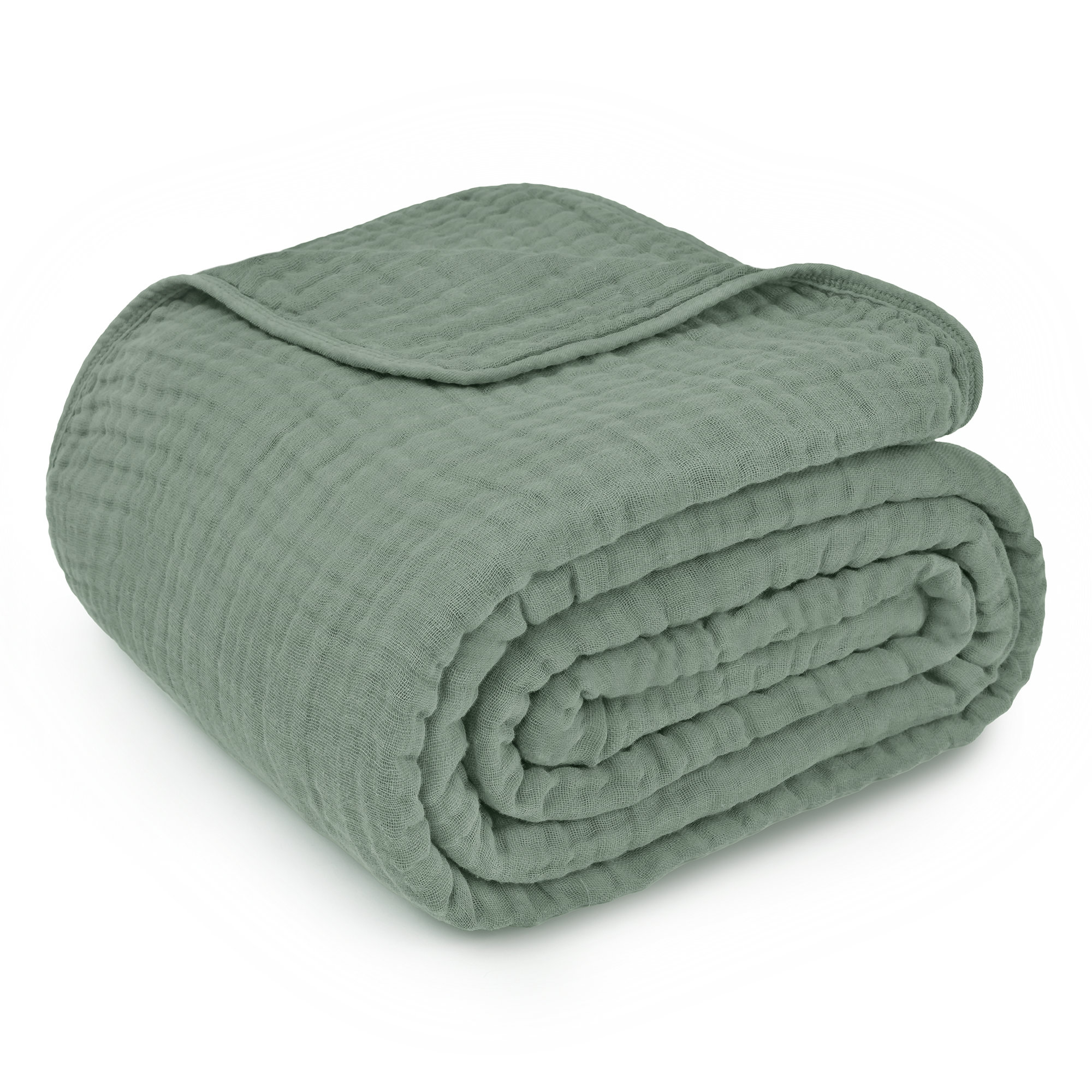 Karlina Muslin Blanket, Throw, Fern