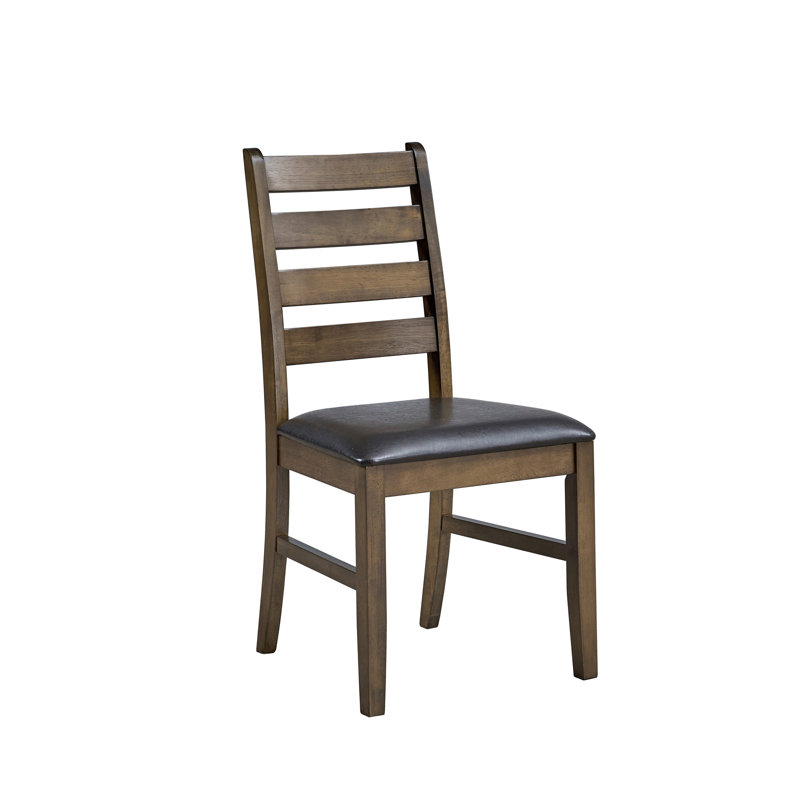 Chaise d'appoint 2 places en similicuir et bois synthétique brun