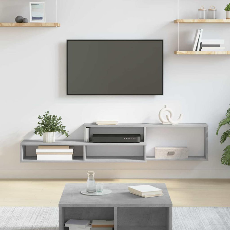 Unfinished TV Stand, 28.5cm H x 150cm L x 25cm W, Light Grey