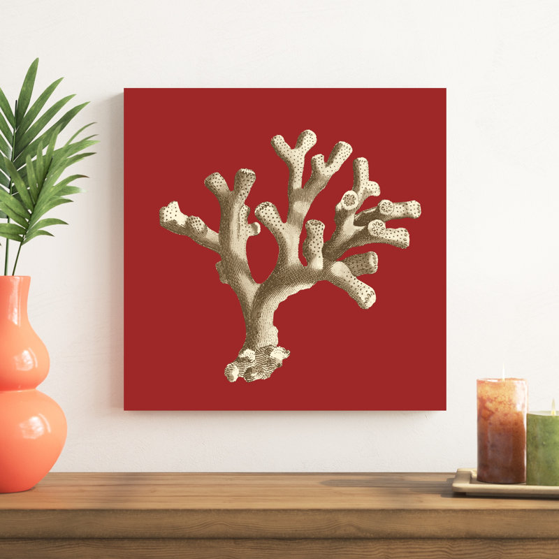 Corail sur rouge II, H 20 po x l 20 po x P 1,25 po