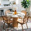 Table de salle à manger ronde moderne en pierre frittée de 35 pouces avec pied central pour cuisine ou salon-1312568340
