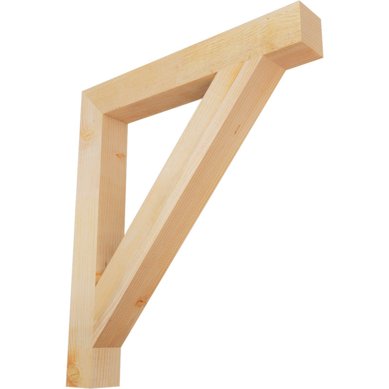 Traditional Block Bracket, Douglas Fir (Rough Sawn), 34" H x 4" W x 30" D