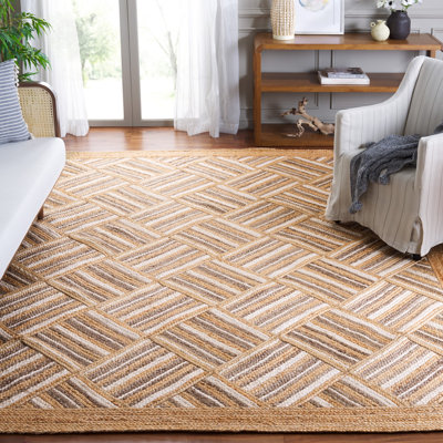 Tapis en jute tissée à plat Melanda