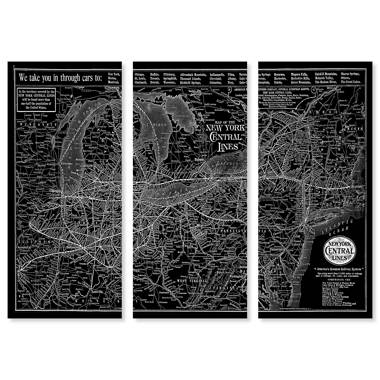 Oliver Gal NY Subway Map Marble On Canvas Graphic Art