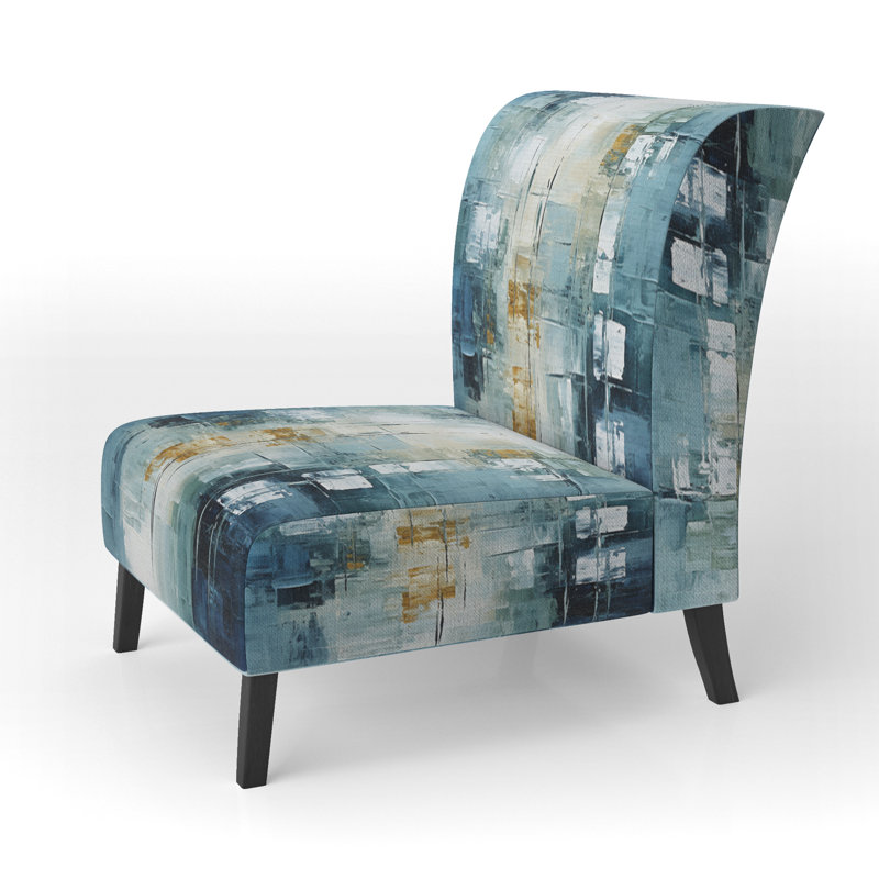 Birch Woods Whispering Winds VI - Upholstered Scandinavian Slipper Chair, Birch Trees Accent Chair