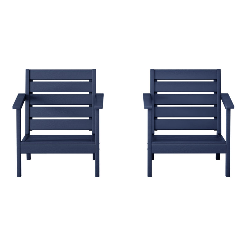 Deep Seating Chair (Set Of 2), Navy Blue