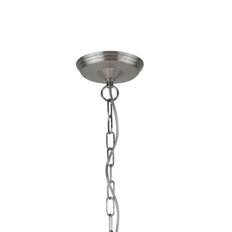 Sens 1 - Light Schoolhouse Pendant, Satin Silver/White