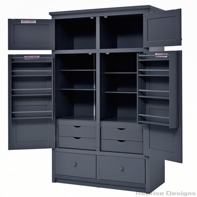 Armoire autoportante de 74,8 po de hauteur avec plateau coulissant et tiroirs