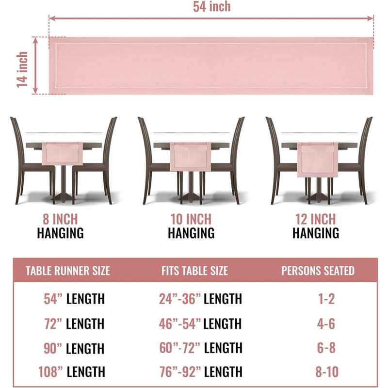 Jarno Runner No Pattern Fabric Table Runner, 108" Runner