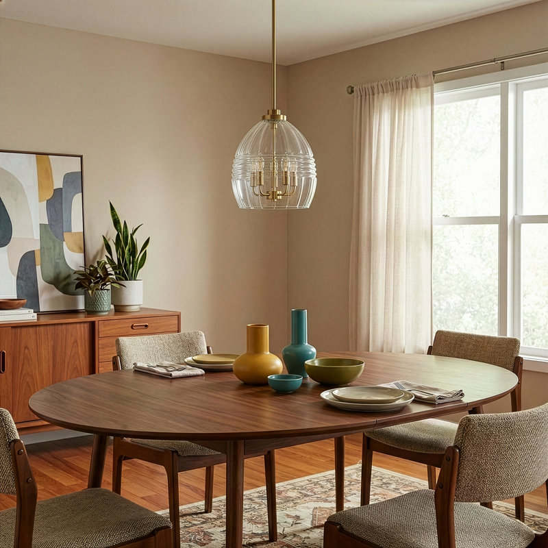 Luminaire suspendu en laiton satiné à 5 lumières Zen