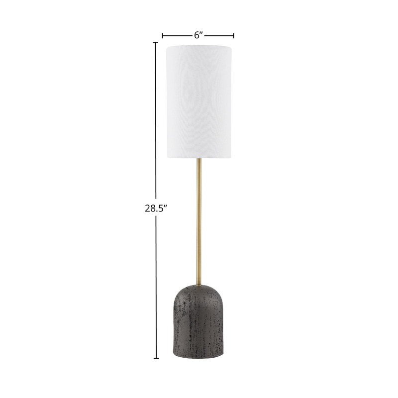 Lampe Charles 28,5 "avec abat-jour en tissu, gris anthracite