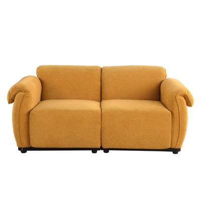 68.5" Length , Fashionable Modular Sofa, Iron Frame,   Chenille Sofa, Yellow, Suitable For Living Room, Bedroom
