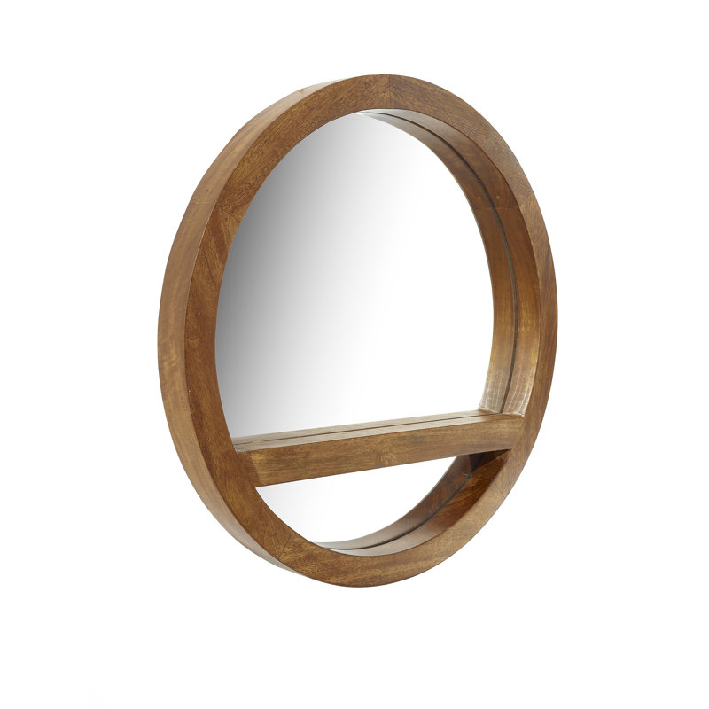 Ciotti Round Mirror, Dark Oak