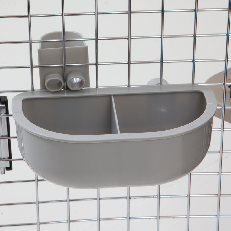 Gray Plastic Double Diner Kennel Bowl