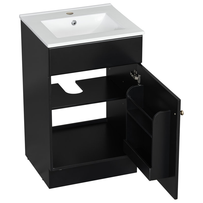 Ensemble de meuble-lavabo simple 20 po, Noir, noir, noir, noir