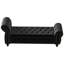 Banc de chambre moderne en velours noir avec compartiment de rangement - 64,5 po