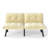 Cream Modern Convertible Folding Sofa Bed, 2-Seater Velvet Upholstered With Adjustable Backrest, 800 Lbs Capacity – Easy Assembly-203096824