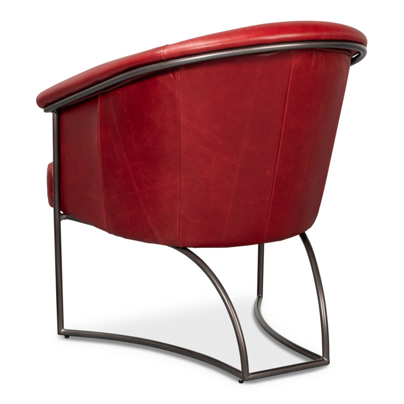 Nagel Armchair, Red Genuine Leather