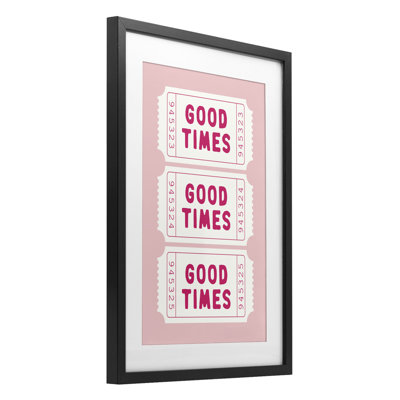 Good Times Ticket Stubs Framed Print Under Glass, design by Lettered and Lined