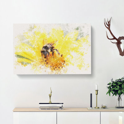 Bee Collecting Pollen - Wrapped Canvas Print