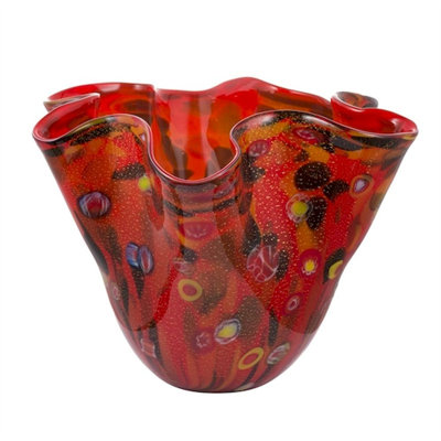 Vase de table en verre rouge Klak