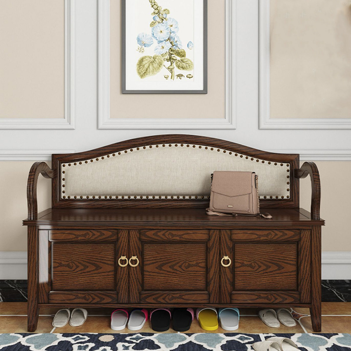 Upholstered Shoe Storage Bench