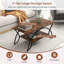 Table basse à 2 niveaux en faux marbre avec plateau en marbre et structure en métal-2064597229-2064597230