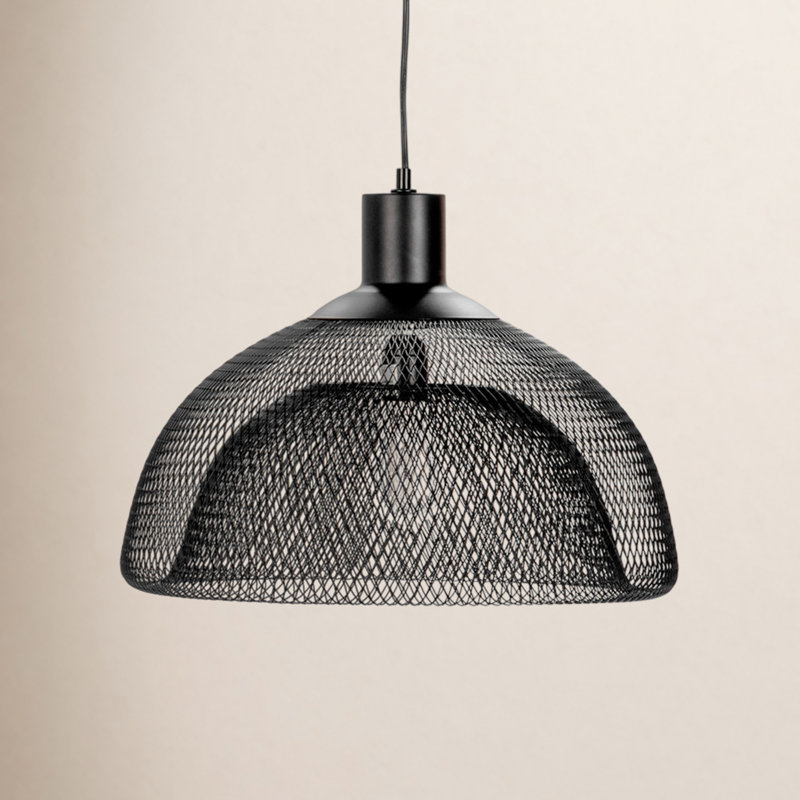 1 - Light Single Pendant, 16.5" H x 13.8" W x 13.8" D, Black
