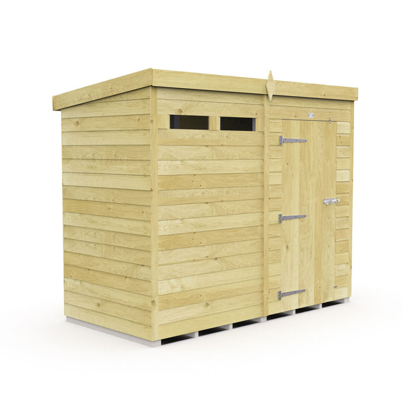 8ft x 4ft Pent Security Shed - Single Door