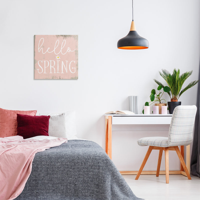 Rustic Hello Spring Canvas Wall Art by Daphne Polselli, 24" H x 24" W