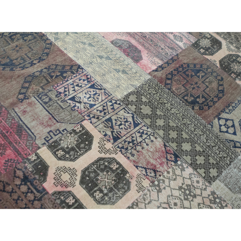 Afghan Wool Patchwork Area Rug
