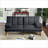 Sectional Sofas | Modern 2 Piece Convertible Adjustable Plush Couch for Living Room, Solid Wood Legs | Black | Plywood