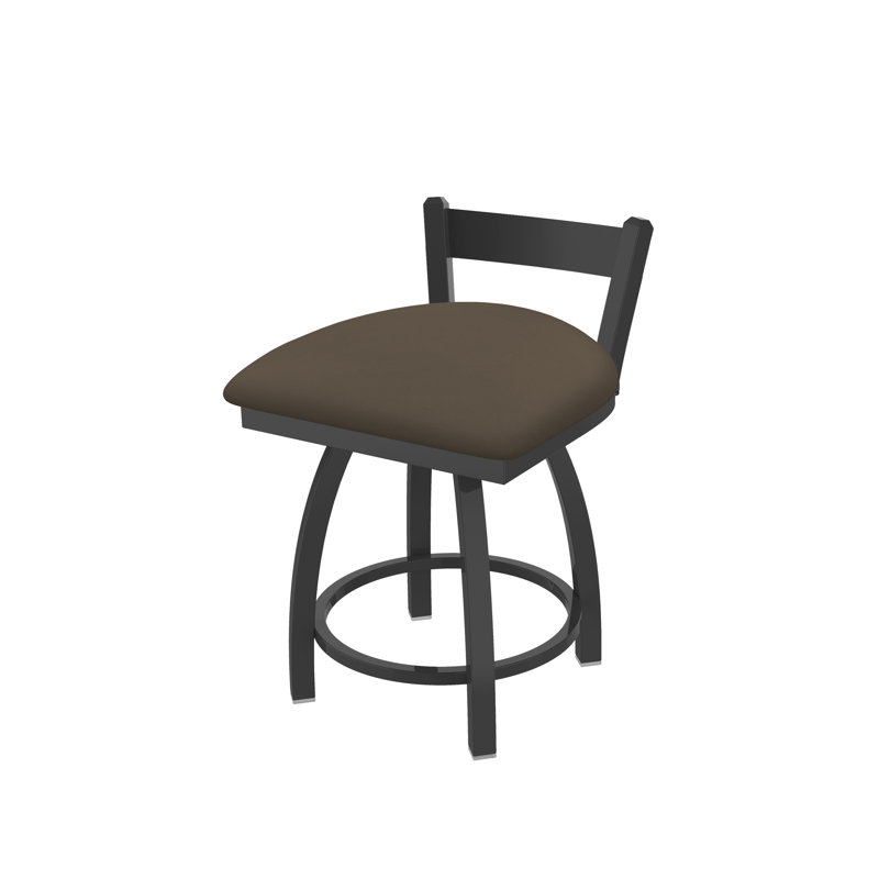 Tabouret de coiffeuse à dossier bas 18 po Catalina, Vinyle - Terre Canter, Étain