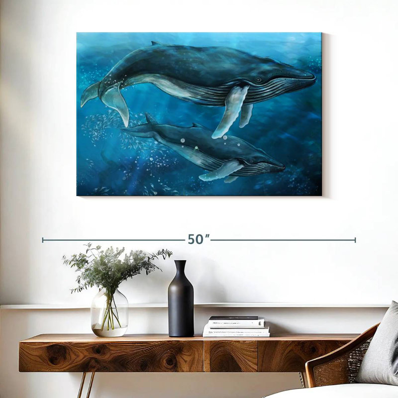 Baleines à bosse majestueuses, H 26 po x l 39 po