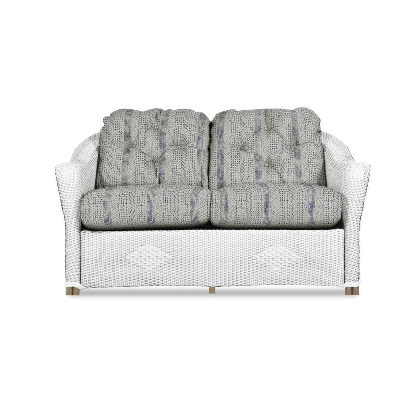 Reflections Outdoor 2 - Seat Loveseat, White, Rollo Linen
