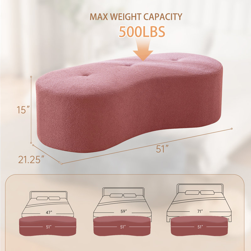 Banc d'appoint 51 po, Pink Teddy